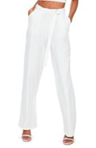Women's Missguided Wide Leg Trousers Us / 8 Uk - Ivory