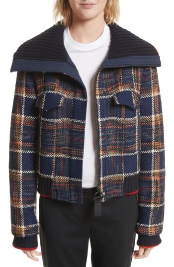 Women's Grey Jason Wu Crop Tweed Jacket
