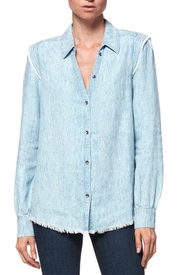 Women's Paige Alia Linen Blend Top - Blue