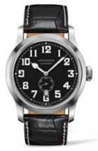 Men's Longines Heritage Automatic Military Leather Strap Watch, 44mm