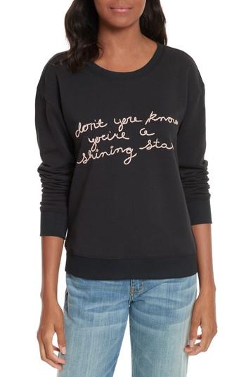 Women's Joie Rikke B Embroidered Sweatshirt - Black