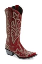 Women's Lane Boots Saratoga Stud Western Boot M - Red