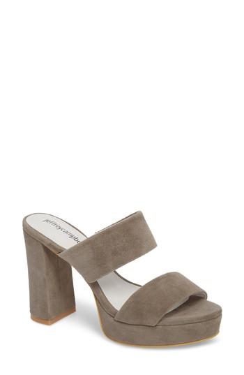 Women's Jeffrey Campbell Adriana Double Band Platform Sandal M - Grey