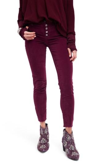 Women's Free People Reagan Crop Skinny Jeans - Purple