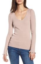 Women's Chelsea28 Pearly Bead Detail Sweater, Size - Pink