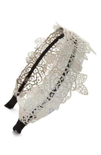Cara Floral Lace Headband, Size - Ivory
