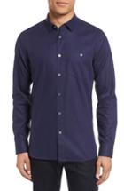 Men's Ted Baker London Nordlux Modern Slim Fit Stretch Cotton Sport Shirt (s) - Blue
