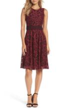 Women's Taylor Dresses Lace Fit & Flare Dress - Red