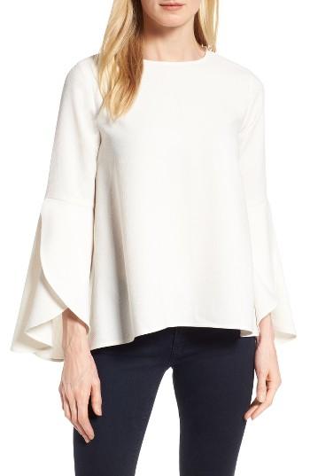 Petite Women's Halogen Bell Sleeve Top, Size P - Ivory