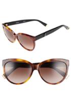 Women's Max Mara Moderii 57mm Gradient Cat Eye Sunglasses - Dark Havana/ Black