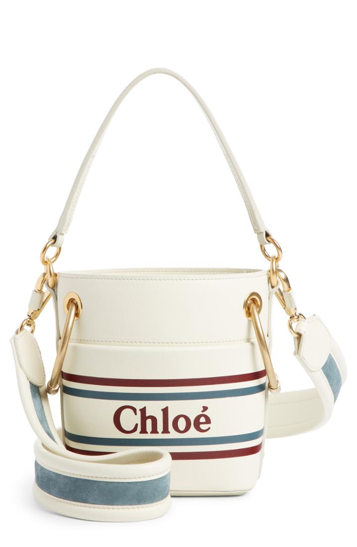 Chloe Small Roy Leather Bucket Bag - Ivory
