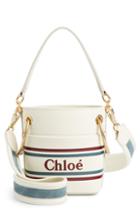 Chloe Small Roy Leather Bucket Bag - Ivory