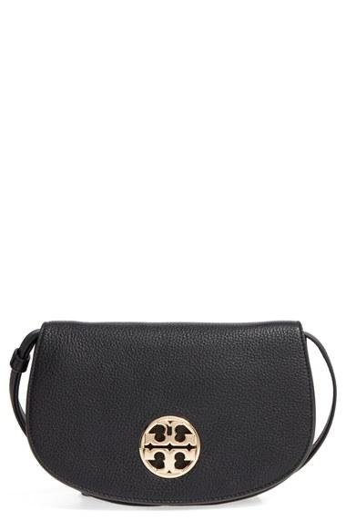 Tory Burch Jamie Convertible Leather Clutch - Black