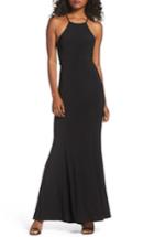 Women's Xscape Lace & Jersey Mermaid Gown - Black