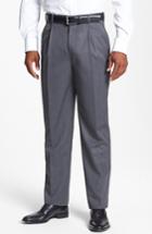 Men's Jb Britches Pleated Super 100s Worsted Wool Trousers R - Grey