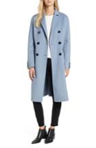 Women's Tahari Taylor Double Breasted Wool Coat - Blue