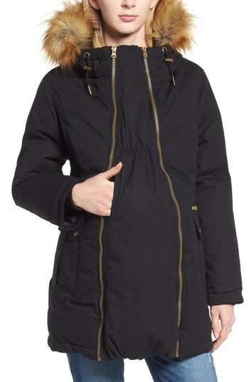 Women's Modern Eternity Convertible Down 3-in-1 Maternity Jacket - Black
