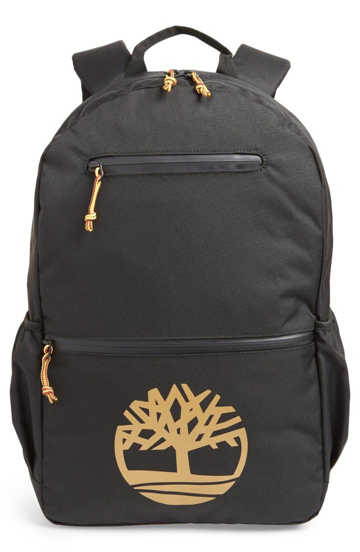 Men's Timberland Logo Graphic Water Resistant Backpack - Black