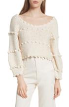 Women's Apiece Apart Hyacinth Pompom Stripe Sweater - Ivory