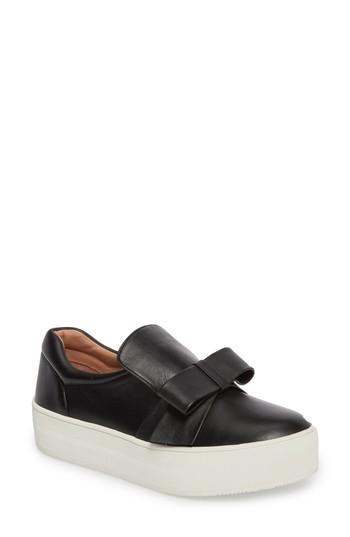 Women's Linea Paolo Vania Bow Platform Sneaker .5 M - Black