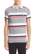Men's Maison Kitsune Stripe Cotton & Linen Polo