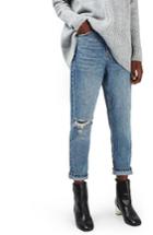 Petite Women's Topshop Ripped Mom Jeans
