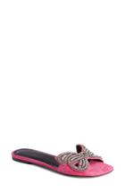 Women's Isabel Marant Jelson Crystal Bow Slide Sandal Us / 40eu - Pink