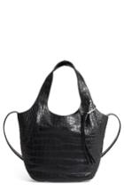 Elizabeth And James Small Finley Embossed Leather Shopper - Black