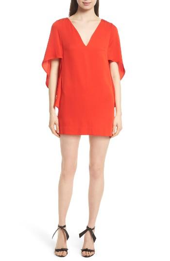 Women's Milly Beetle Slim Stretch Silk Minidress, Size - Red