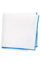 Men's Eton Solid Linen Pocket Square, Size - White