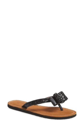 Women's Kate Spade New York 'icarda' Glitter Flip Flop .5 M - Black