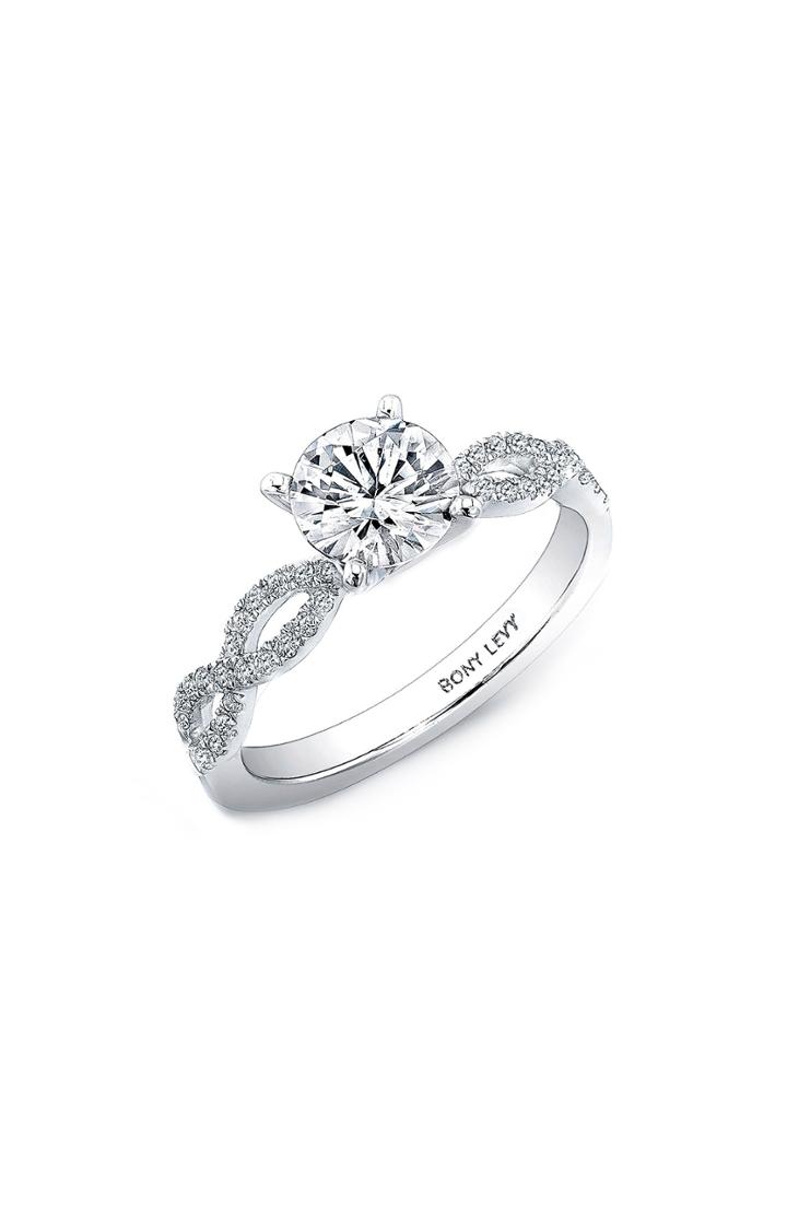 Women's Bony Levy Twist Pave Round Engagement Ring Setting (nordstrom Exclusive)