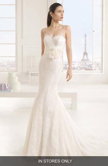 Women's Rosa Clara 'eva' Strapless Beaded Lace Tulle Mermaid Dress