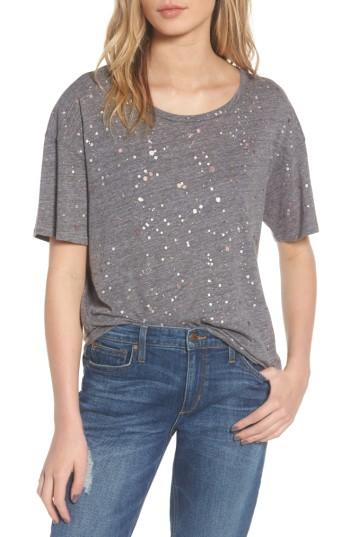 Women's Splendid Metallic Splatter Tee - Grey