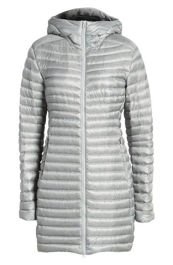 Women's Arc'teryx 'nuri' Hooded Water Resistant Down Coat - Grey
