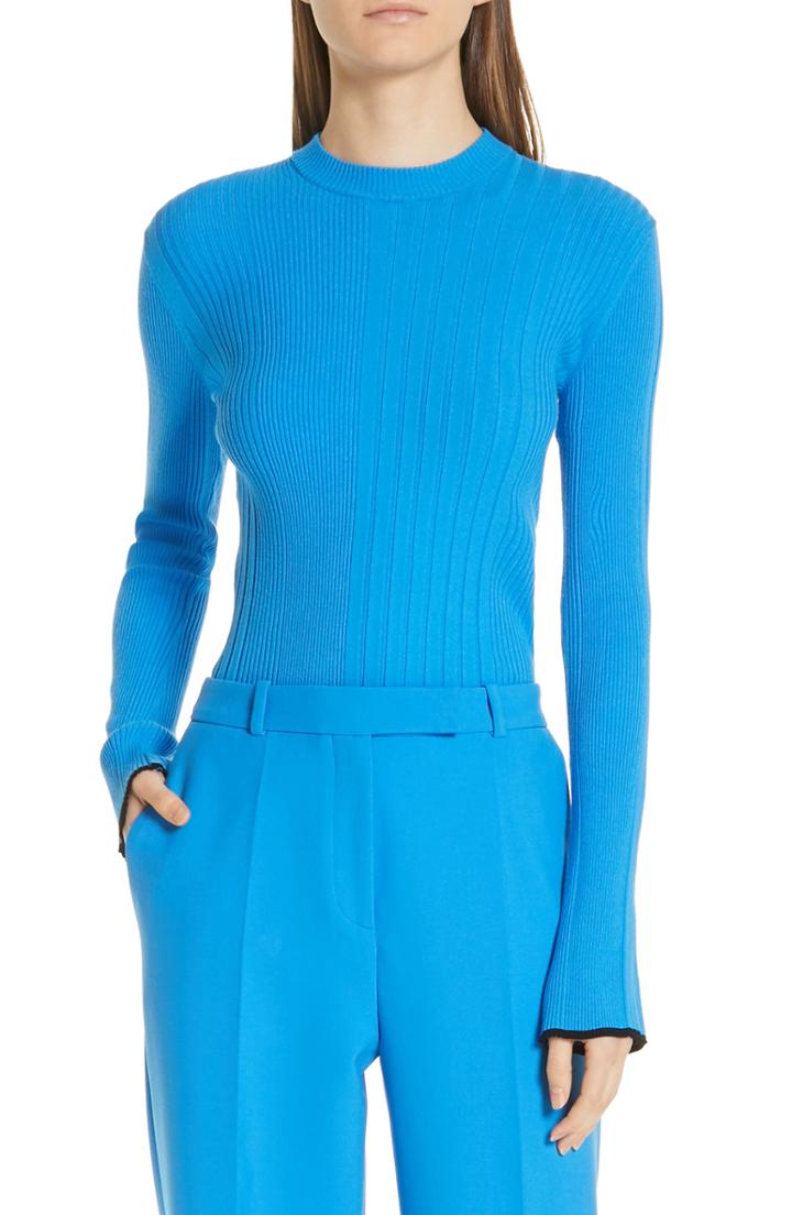 Women's Hugo Spatchy Rib Knit Top - Blue