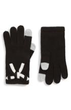Women's Kate Spade New York Bow Applique Gloves, Size - Black