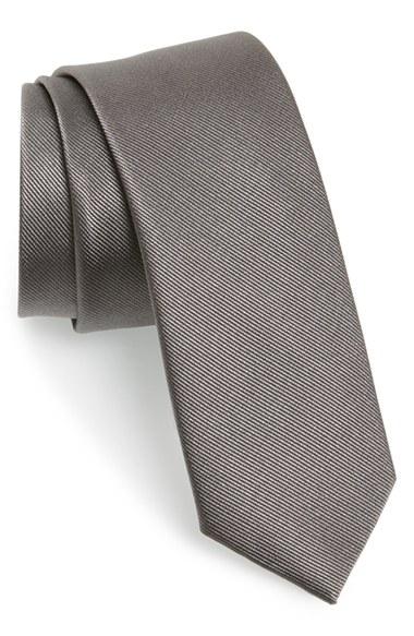 Men's The Tie Bar Solid Silk Tie, Size - Grey