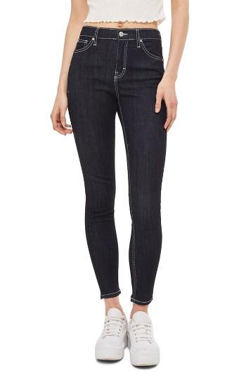 Women's Topshop Jamie High Waist Skinny Jeans X 30 - Blue