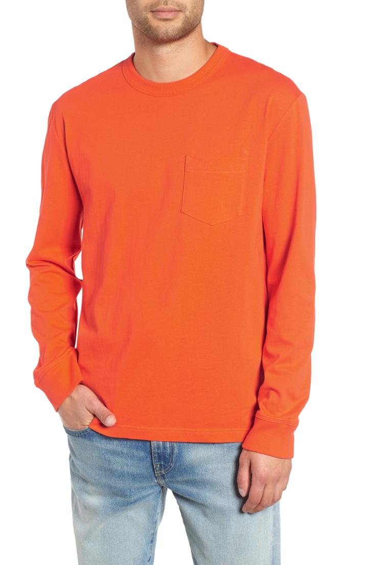 Men's The Rail Long Sleeve Pocket T-shirt, Size - Orange