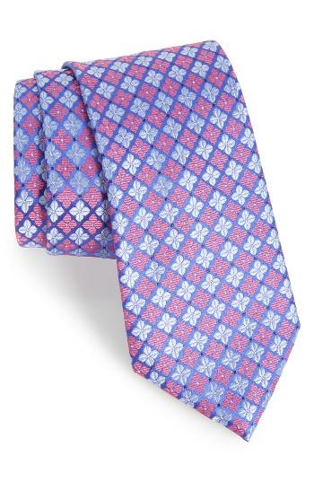 Men's Nordstrom Men's Shop Shamrock Silk Tie, Size - Blue