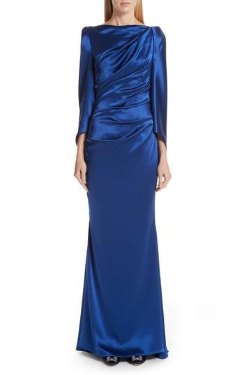 Women's Talbot Runhof Drape Back Matte Crepe Gown