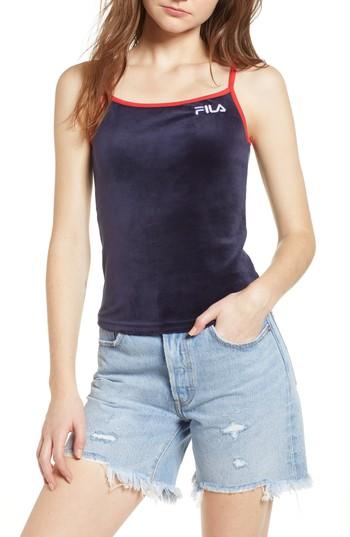 Women's Fila Rose Velour Tank Top - Blue