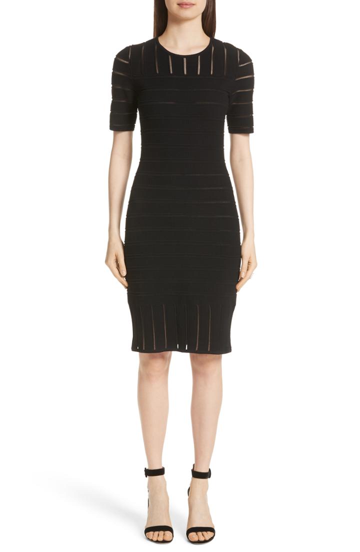Women's St. John Collection Ottoman Illusion Sweater Dress