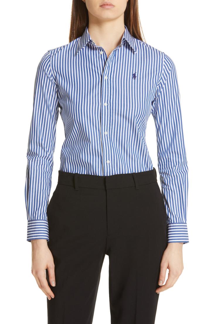 Women's Polo Ralph Lauren Slim Chambray Shirt - Blue