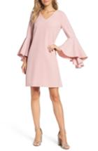 Petite Women's Eliza J Bell Sleeve Crepe Shift Dress P - Pink