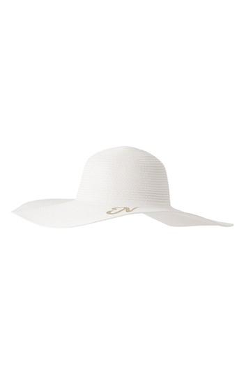Women's Cathy's Concepts Monogram Straw Sun Hat - White