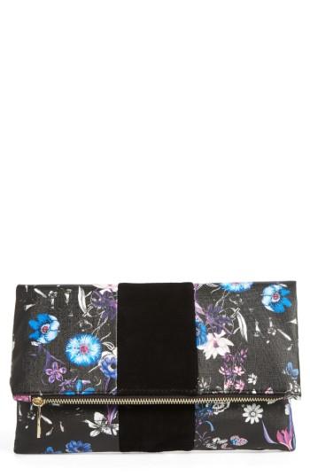 Bp. Tonal Floral Print Foldover Clutch -