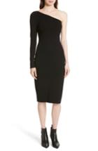 Women's Diane Von Furstenberg Knit One-shoulder Midi Dress, Size - Black