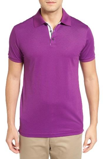 Men's Bobby Jones Solid Pique Golf Polo - Purple